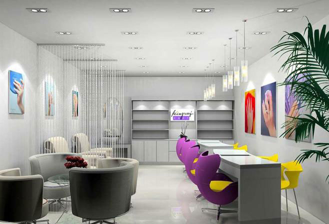 清新簡約美甲店裝修設(shè)計-第2張圖片-上海古都建筑設(shè)計集團(tuán)