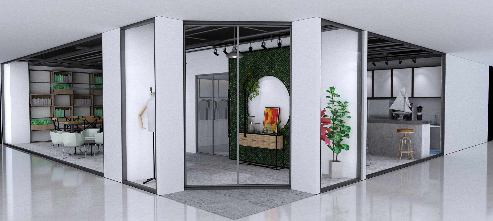 工業(yè)風服裝店裝修設(shè)計-第1張圖片-上海古都建筑設(shè)計集團