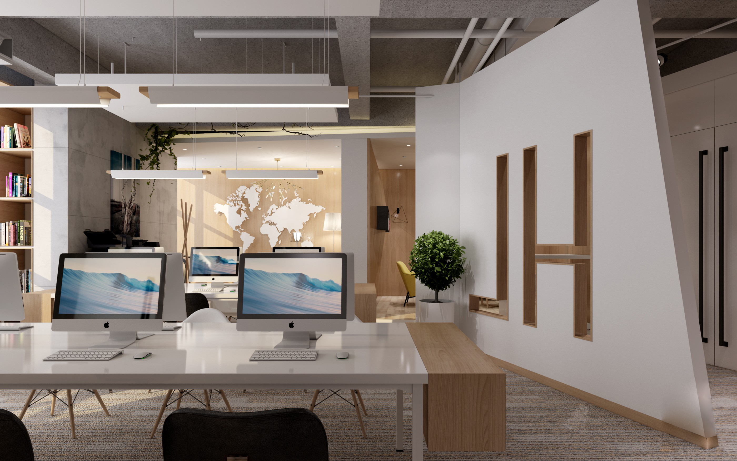 質(zhì)樸風(fēng)格辦公室裝修效果圖-第3張圖片-上海古都建筑設(shè)計(jì)集團(tuán)